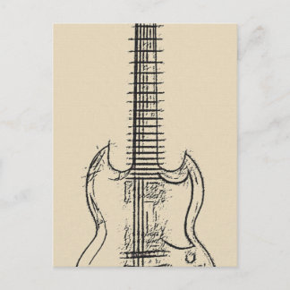 Guitar Sketch Postcard