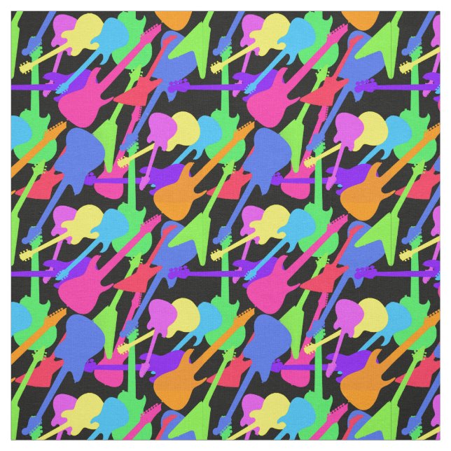 Guitar Splash Pattern Fabric (Swatch)