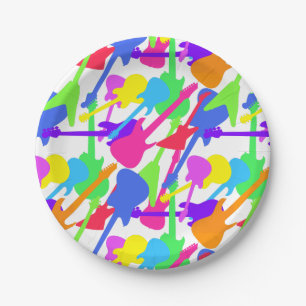 Guitar Splash Pattern Paper Plate