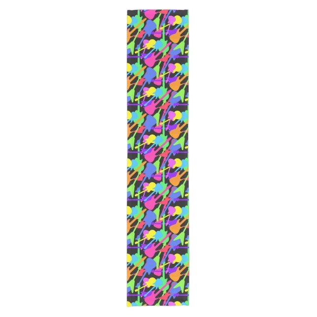 Guitar Splash Pattern Short Table Runner (Front)