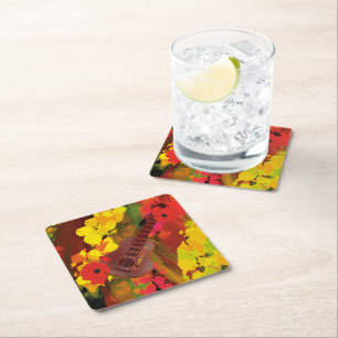 Guitar Square Paper Coaster