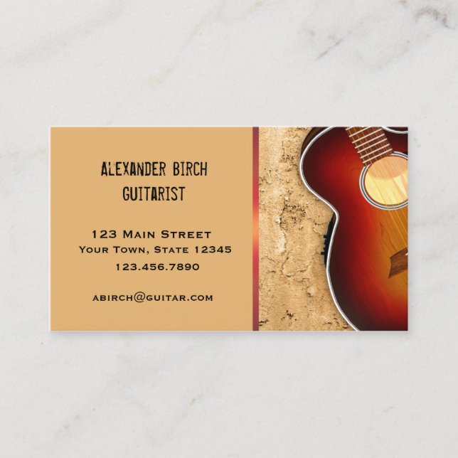 Guitar, Stone Wall Business Card (Front)