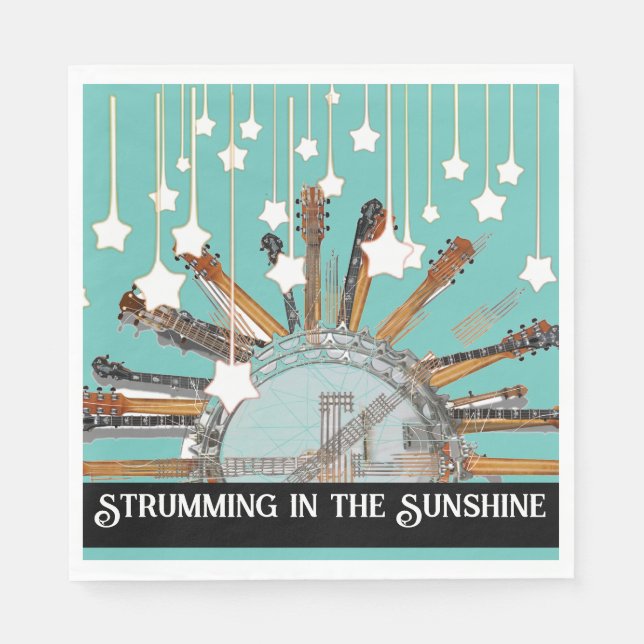 GUITAR STRINGS IN THE SUN NAPKIN (Front)