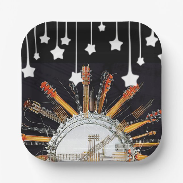 GUITAR STRINGS IN THE SUN PAPER PLATE (Front)