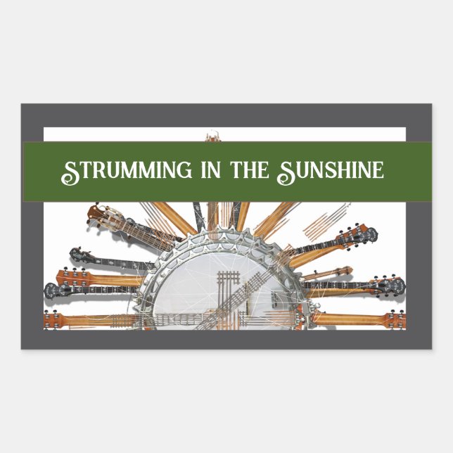 GUITAR STRINGS IN THE SUN RECTANGULAR STICKER (Front)