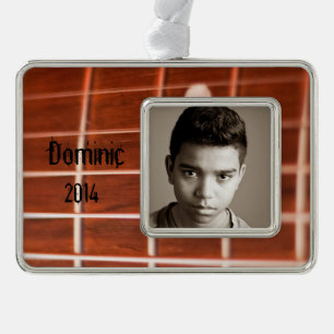 Guitar strings silver plated framed ornament