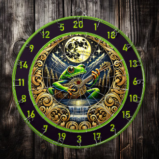 Guitar-Strumming Frog Glows Under Moon Dartboard