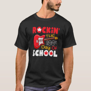 Guitar Student 100th Day Rocking 100 Days Of Schoo T-Shirt