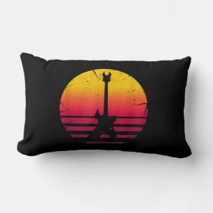 Guitar Sunset Electric Rock Music Lover Instrument Lumbar Cushion