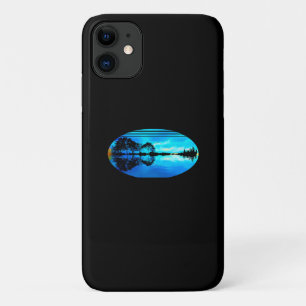Guitar Sunset Sky Trees City Lake Reflection Case-Mate iPhone Case