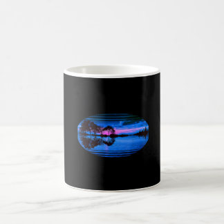 Guitar Sunset Sky Trees City Lake Reflection Coffee Mug
