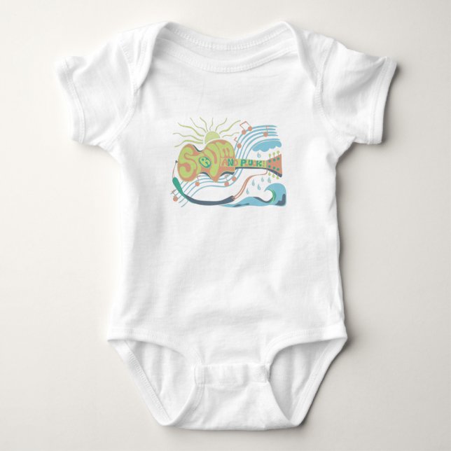 Guitar Surf beach life design Baby Bodysuit (Front)