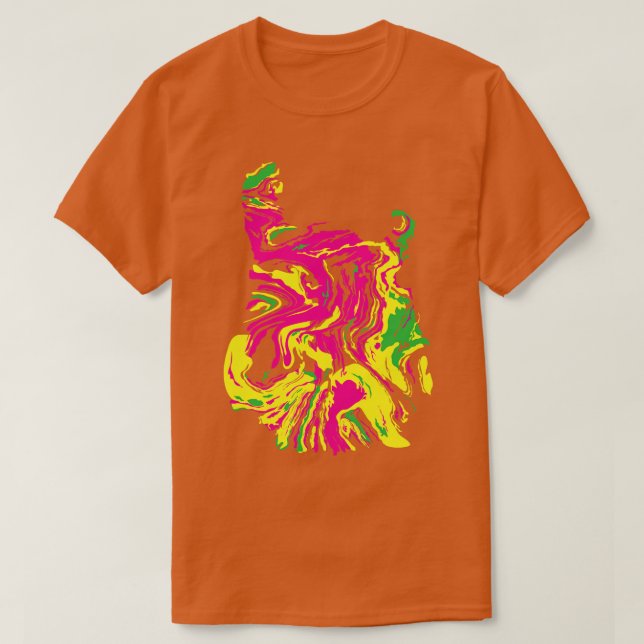 Guitar Swirl psychedelic T-Shirt (Design Front)