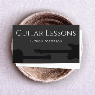 Guitar Teacher  Black Business Card
