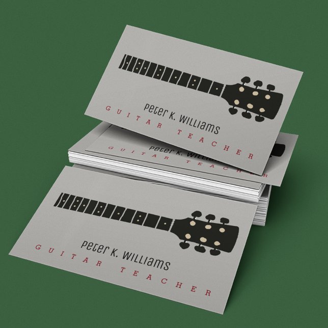 Guitar Teacher Business Card with Guitar-neck (Creator Uploaded)