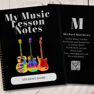 Guitar Teacher Custom Student Music Lesson Notebook