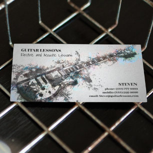 Guitar Teacher   Electric & Acoustic Lessons Business Card
