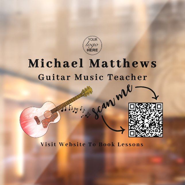 Guitar Teacher Lessons Advertising QR Code (Sheet 2)