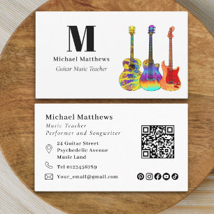 Guitar Teacher Music Business QR code Card