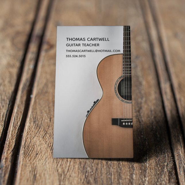 Guitar Teacher Music Lessons Business Card (Creator Uploaded)