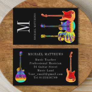 Guitar Teacher Musician Custom Business Card