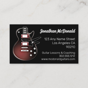 Guitar Teacher Musician Guitarist Rock Band Music Business Card