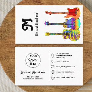 Guitar Teacher Musician Logo Social Media Icon Business Card