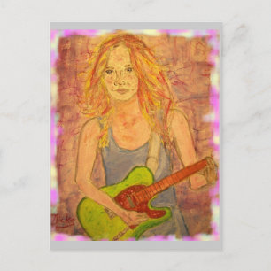 Guitar Twang Girl Postcard