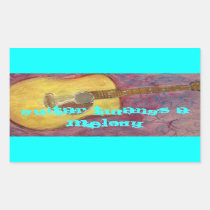 guitar twangs a melody Acoustic Rectangular Sticker