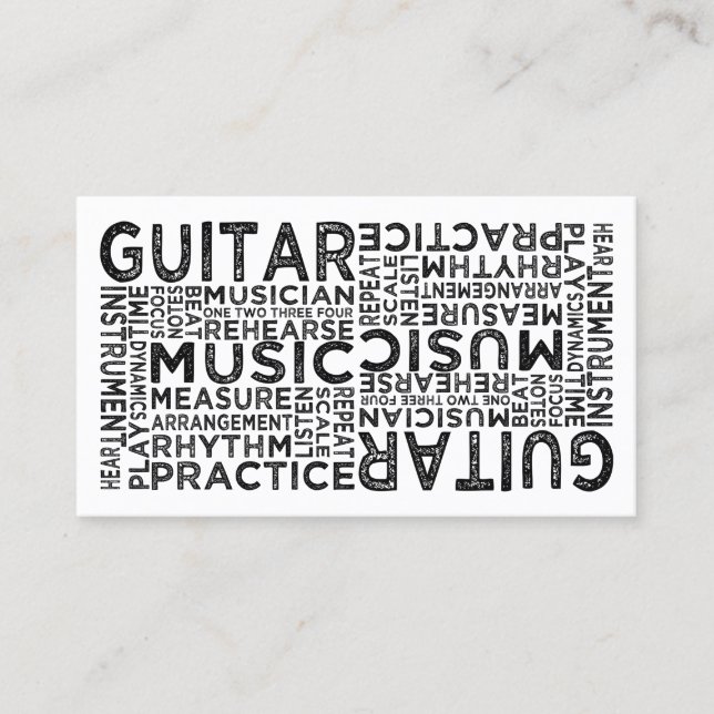 Guitar Typography Business Card (Front)