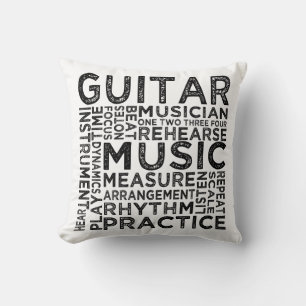 Guitar Typography Cushion