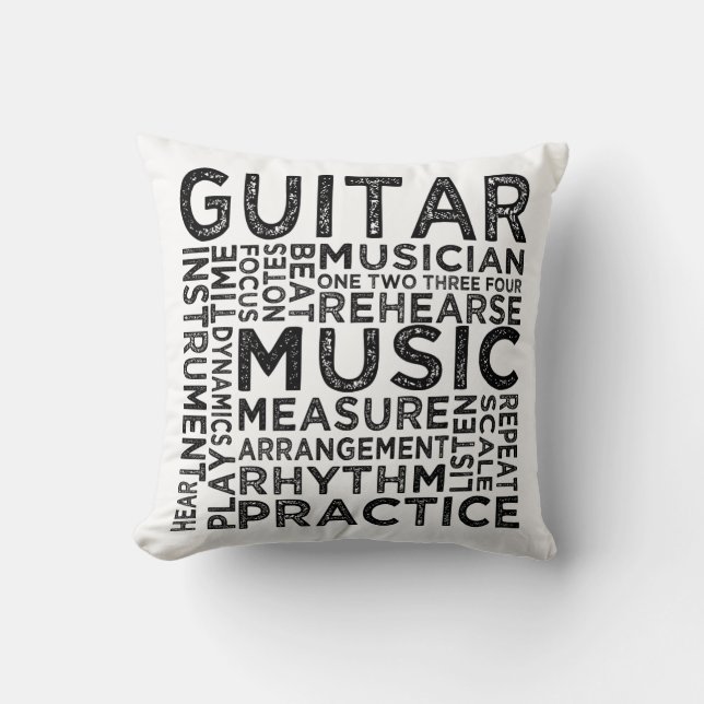Guitar Typography Cushion (Front)