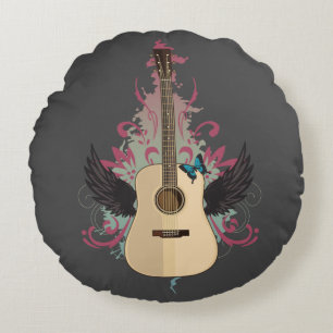 Guitar Vibes Round Cushion