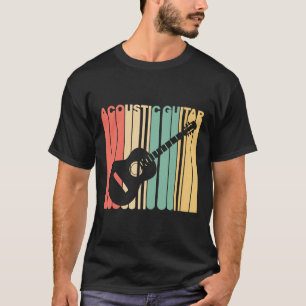 Guitar - Vintage Retro Style Acoustic Guitar Silho T-Shirt