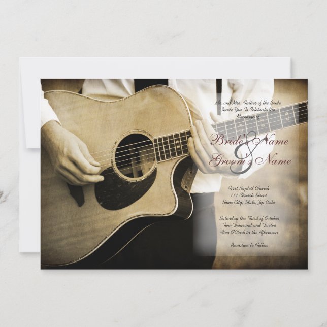 Guitar Wedding Invitation (Front)