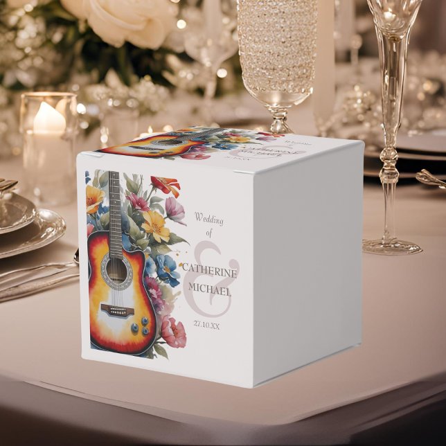 Guitar Wildflower Ampersand Musical Wedding  Favour Box (Creator Uploaded)