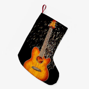 Guitar With Fireworks, Small Christmas Stocking