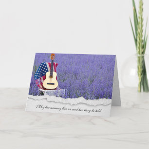 guitar with flag sympathy card