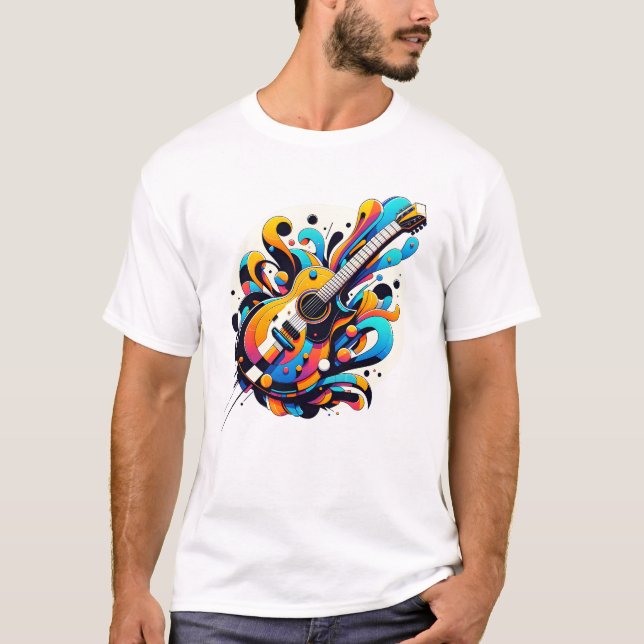 Guitar with Graffiti design T-Shirt (Front)