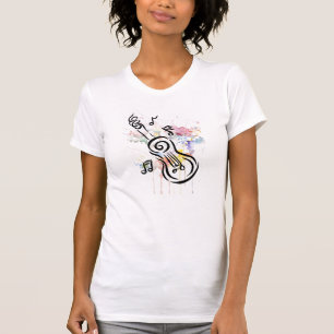 Guitar with musical notes-graphic design T-Shirt. T-Shirt