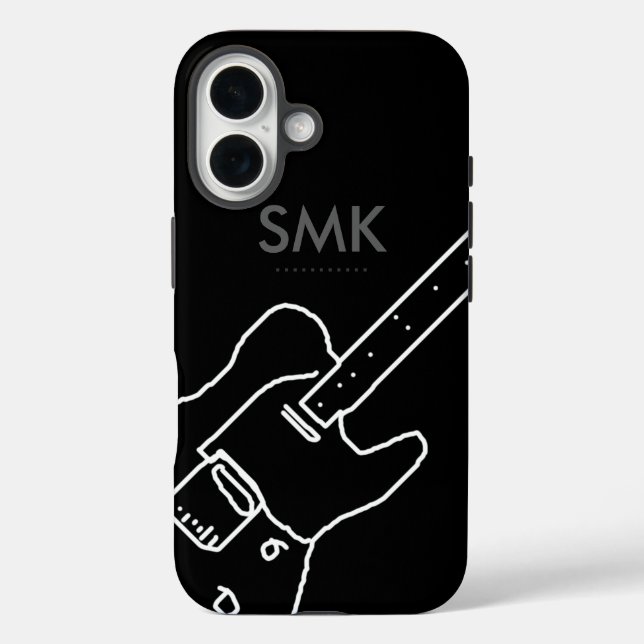 Guitar with Name Black Case-Mate iPhone Case (Back)