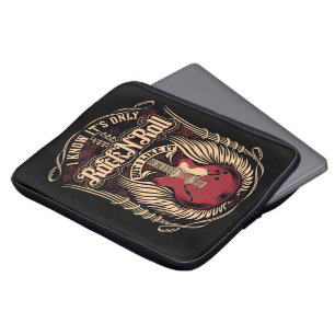 Guitar with Rock and Roll Quote Laptop Sleeve