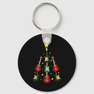 Guitar Xmas Tree Musical Guitar Lovers Guitarist C Key Ring