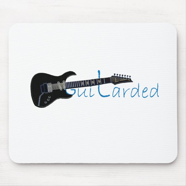 Guitarded Black Electric Guitar Mouse Pad (Front)