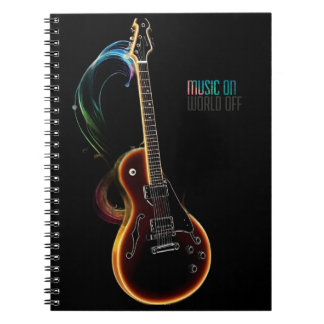 guitare music on notebook