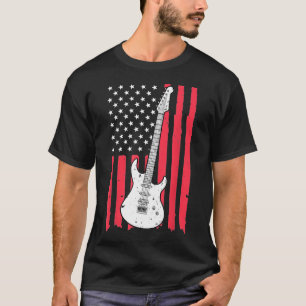 Guitarist - American US Flag Electric Guitar Music T-Shirt