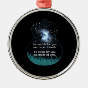 Guitarist Be Humble For You Are Made Of Earth Xmas Metal Tree Decoration
