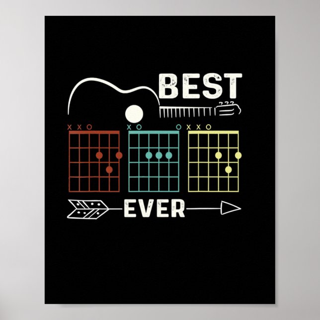 Guitarist Best Dad Ever Birthday Poster (Front)