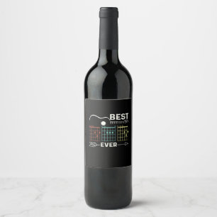 Guitarist Best Dad Ever Birthday Wine Label