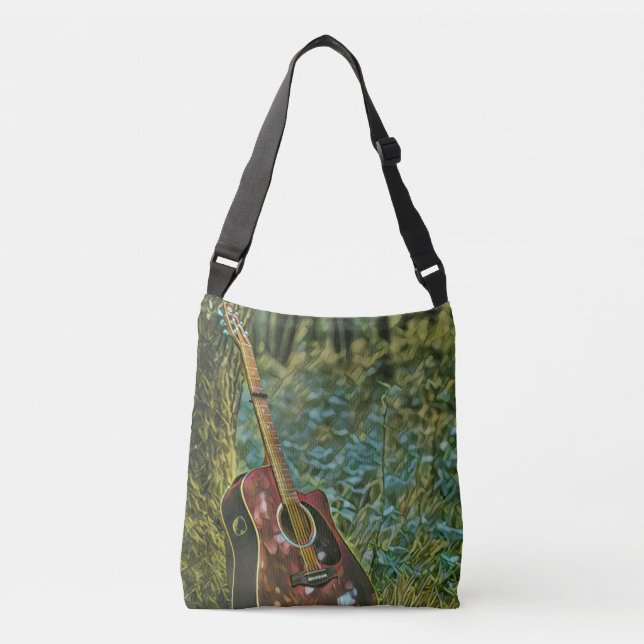 Guitarist birthday gift crossbody bag (Front)